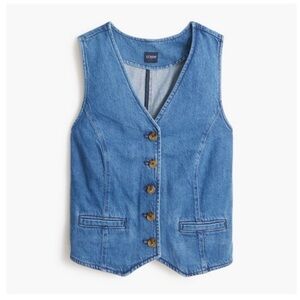 J. Crew Factory Blue Denim Button-Up Vest